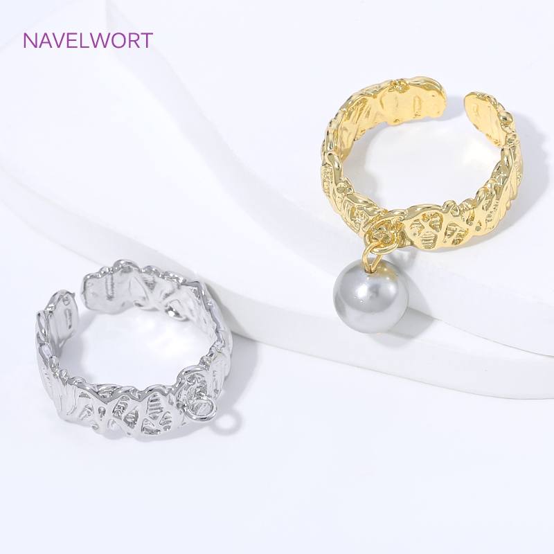 Gold Plated Ring - Bagues ouvertes à rayures en laiton