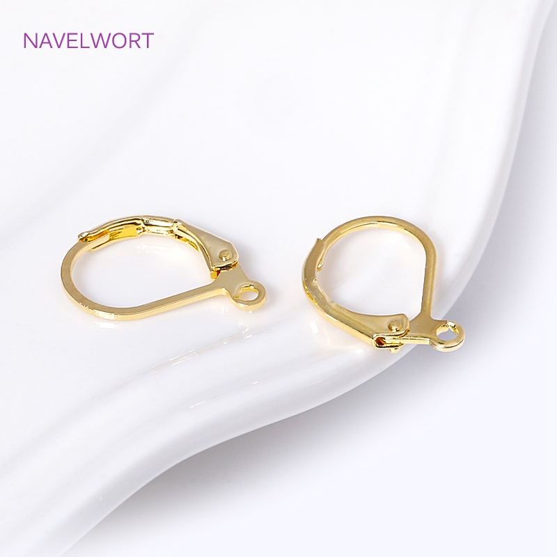 Gold Plated Ring - Boucles d'oreilles françaises à levier arrière,