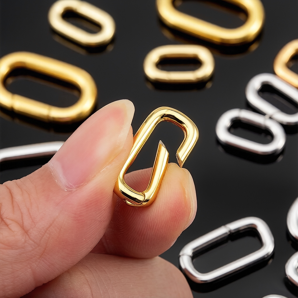 Gold Plated Ring - 2 pièces Fermoirs de collier ovales