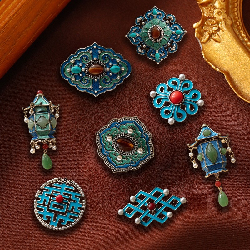 Broche fleur en topaze bleue d - Vintage Brooch Pin avis et prix