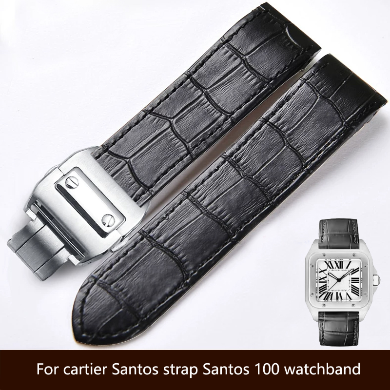 Bracelet de montre en cuir vér - Cartier Watch Santos avis et prix
