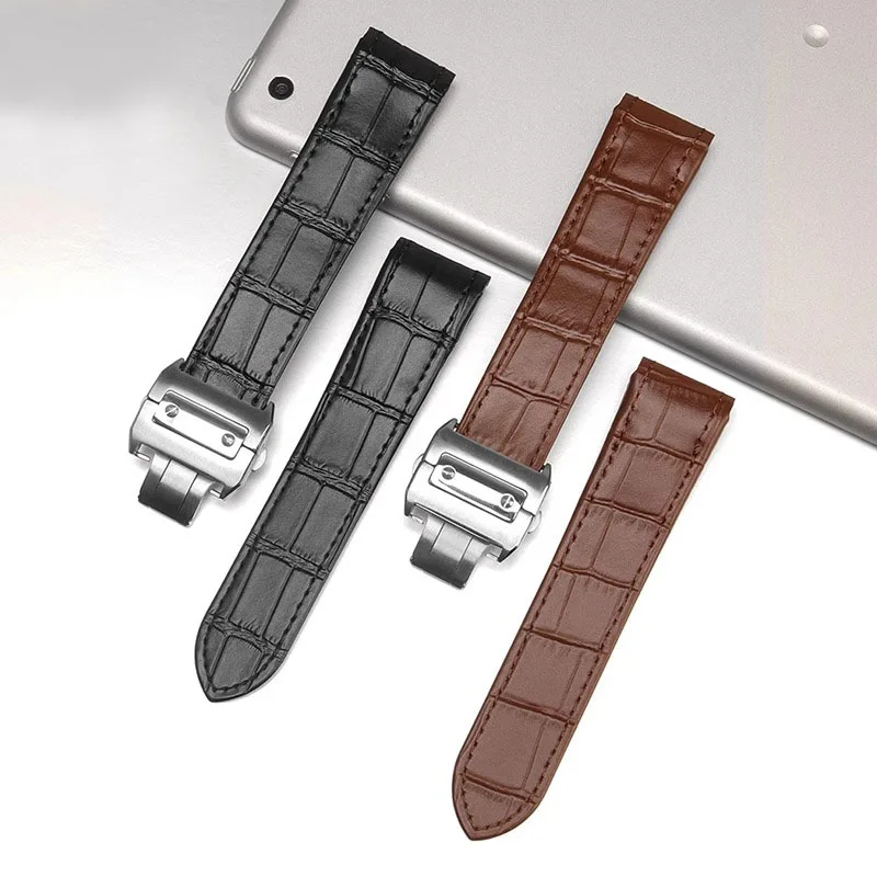 Bracelet de montre en cuir vér - Cartier Watch Santos avis et prix