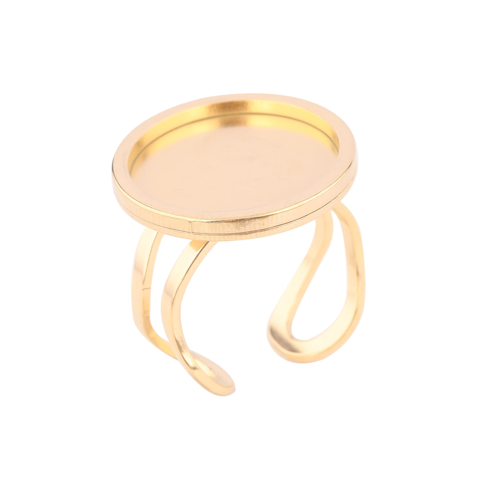 5 pièces 18mm rond Cabochon an - Gold Plated Ring avis et prix